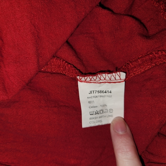 100% cotton festive red babydoll dress - Picture 3 of 4